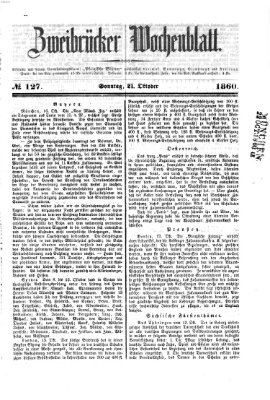 Zweibrücker Wochenblatt Sonntag 21. Oktober 1860