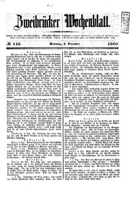 Zweibrücker Wochenblatt Sonntag 9. Dezember 1860