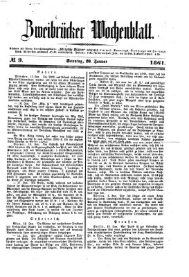 Zweibrücker Wochenblatt Sonntag 20. Januar 1861