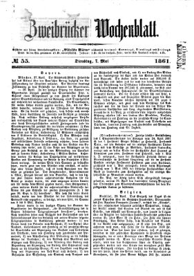 Zweibrücker Wochenblatt Dienstag 7. Mai 1861