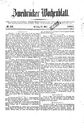 Zweibrücker Wochenblatt Freitag 17. Mai 1861