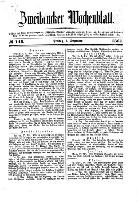 Zweibrücker Wochenblatt Freitag 6. Dezember 1861