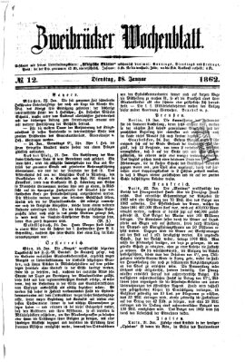 Zweibrücker Wochenblatt Dienstag 28. Januar 1862