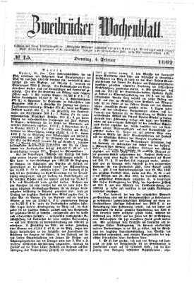 Zweibrücker Wochenblatt Dienstag 4. Februar 1862