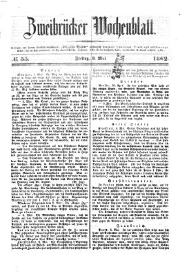 Zweibrücker Wochenblatt Freitag 9. Mai 1862