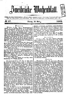 Zweibrücker Wochenblatt Dienstag 13. Mai 1862