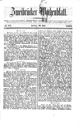 Zweibrücker Wochenblatt Freitag 23. Mai 1862