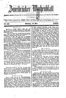 Zweibrücker Wochenblatt Sonntag 10. Mai 1863