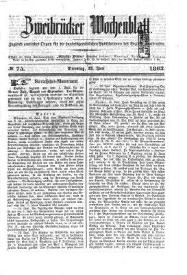 Zweibrücker Wochenblatt Dienstag 23. Juni 1863