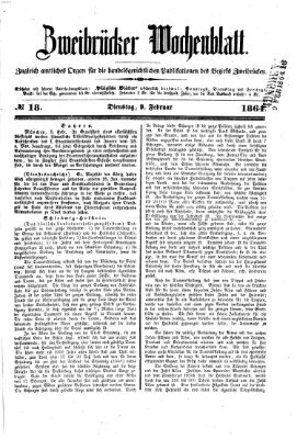 Zweibrücker Wochenblatt Dienstag 9. Februar 1864
