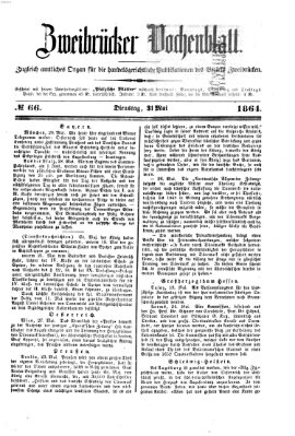 Zweibrücker Wochenblatt Dienstag 31. Mai 1864