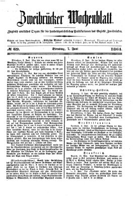 Zweibrücker Wochenblatt Dienstag 7. Juni 1864