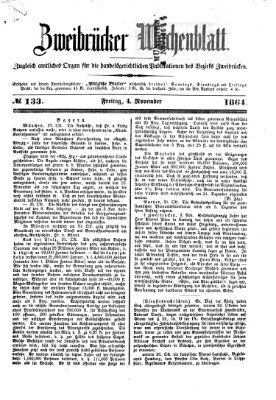 Zweibrücker Wochenblatt Freitag 4. November 1864