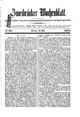 Zweibrücker Wochenblatt Freitag 19. Mai 1865