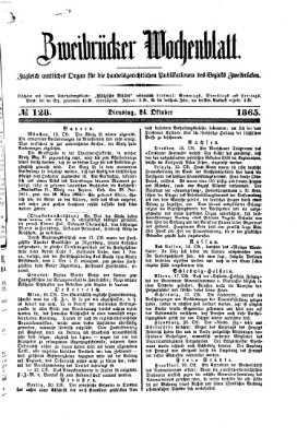 Zweibrücker Wochenblatt Dienstag 24. Oktober 1865