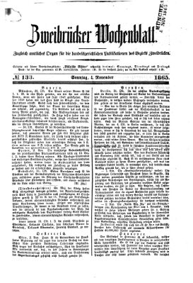 Zweibrücker Wochenblatt Sonntag 5. November 1865