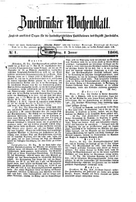 Zweibrücker Wochenblatt Dienstag 2. Januar 1866