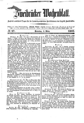 Zweibrücker Wochenblatt Sonntag 4. März 1866