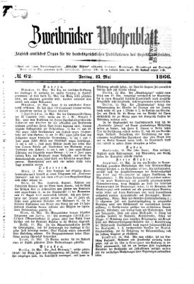 Zweibrücker Wochenblatt Freitag 25. Mai 1866