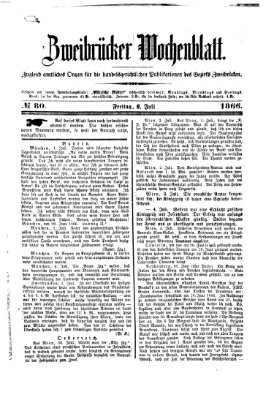Zweibrücker Wochenblatt Freitag 6. Juli 1866
