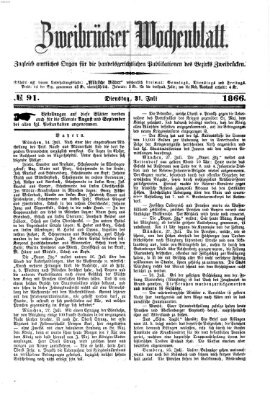 Zweibrücker Wochenblatt Dienstag 31. Juli 1866