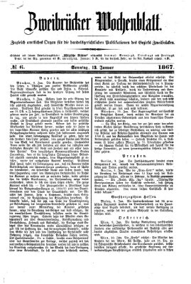 Zweibrücker Wochenblatt Sonntag 13. Januar 1867