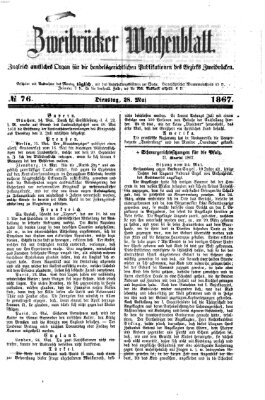 Zweibrücker Wochenblatt Dienstag 28. Mai 1867