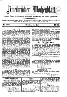 Zweibrücker Wochenblatt Sonntag 12. Juli 1868