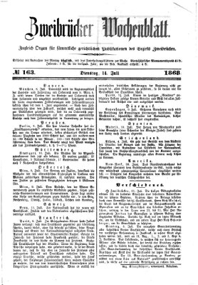Zweibrücker Wochenblatt Dienstag 14. Juli 1868