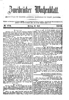 Zweibrücker Wochenblatt Freitag 31. Juli 1868