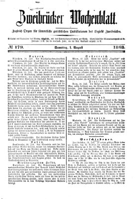 Zweibrücker Wochenblatt Samstag 1. August 1868