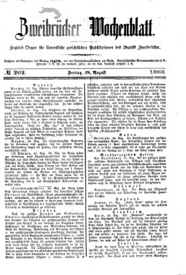 Zweibrücker Wochenblatt Freitag 28. August 1868
