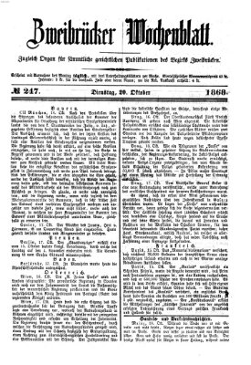 Zweibrücker Wochenblatt Dienstag 20. Oktober 1868
