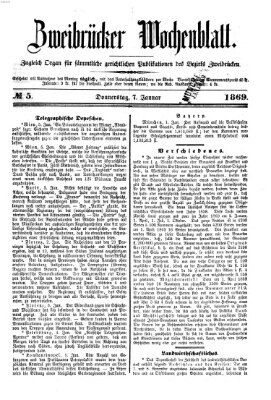 Zweibrücker Wochenblatt Donnerstag 7. Januar 1869