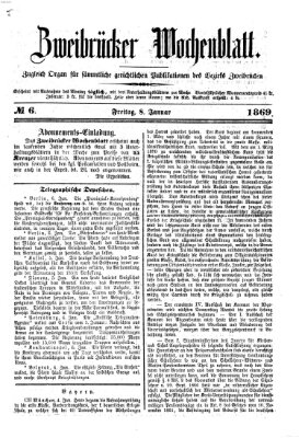 Zweibrücker Wochenblatt Freitag 8. Januar 1869