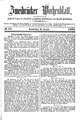 Zweibrücker Wochenblatt Donnerstag 21. Januar 1869