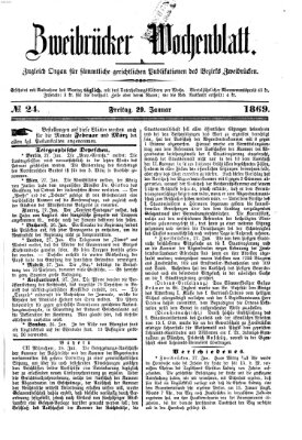 Zweibrücker Wochenblatt Freitag 29. Januar 1869