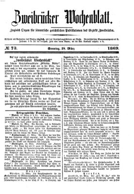 Zweibrücker Wochenblatt Sonntag 28. März 1869