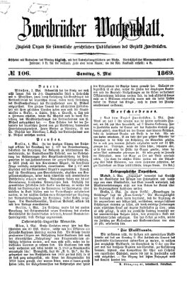 Zweibrücker Wochenblatt Samstag 8. Mai 1869