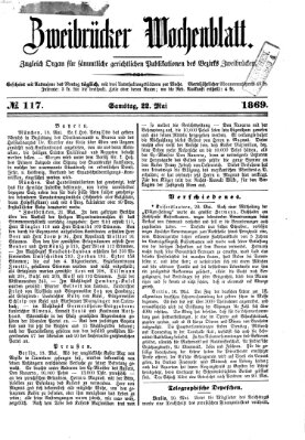 Zweibrücker Wochenblatt Samstag 22. Mai 1869