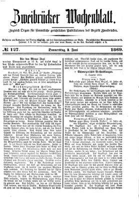 Zweibrücker Wochenblatt Donnerstag 3. Juni 1869