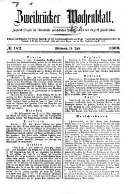 Zweibrücker Wochenblatt Mittwoch 14. Juli 1869
