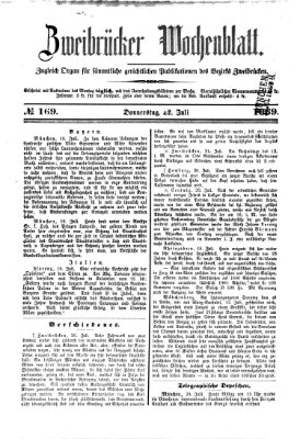 Zweibrücker Wochenblatt Donnerstag 22. Juli 1869