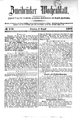 Zweibrücker Wochenblatt Dienstag 3. August 1869