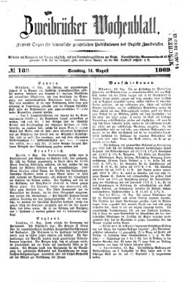Zweibrücker Wochenblatt Samstag 14. August 1869