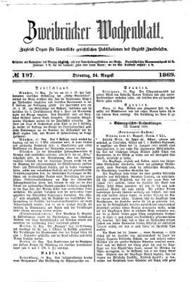 Zweibrücker Wochenblatt Dienstag 24. August 1869