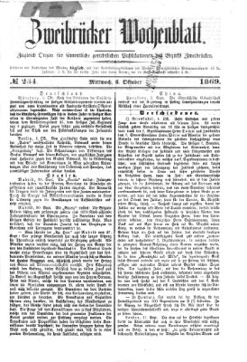 Zweibrücker Wochenblatt Mittwoch 6. Oktober 1869