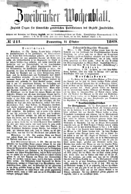 Zweibrücker Wochenblatt Donnerstag 14. Oktober 1869