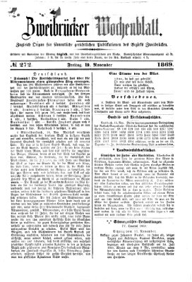 Zweibrücker Wochenblatt Freitag 19. November 1869