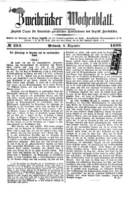 Zweibrücker Wochenblatt Mittwoch 8. Dezember 1869
